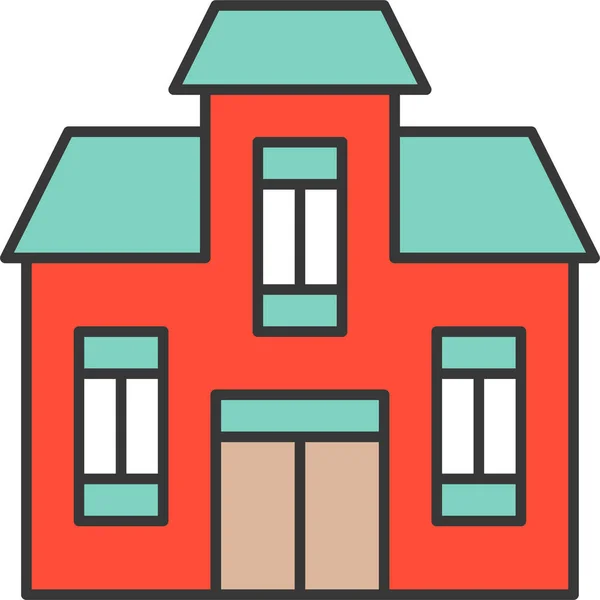 Arquitectura Edificio Icono Ciudad Estilo Filledoutline — Vector de stock