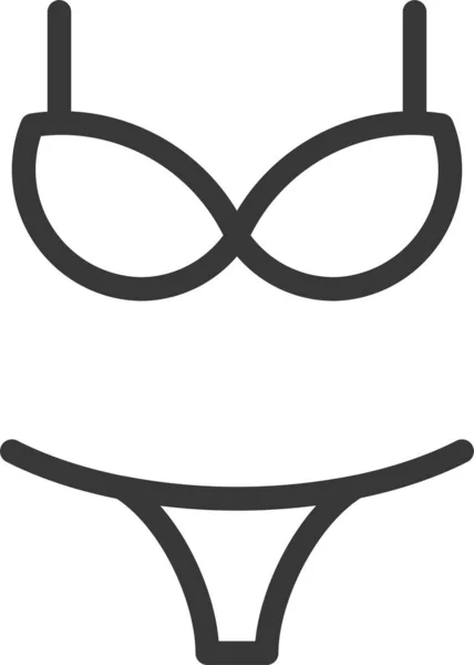 Bikini Citas Icono Amor Estilo Esquema — Archivo Imágenes Vectoriales