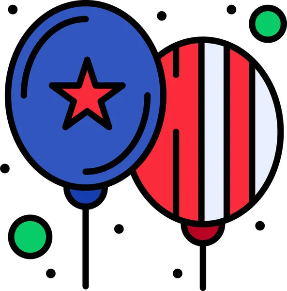 Μπαλόνια Γιορτάζουν Εικονίδιο Ημέρας Στην Ανεξάρτητη Κατηγορία — Διανυσματικό Αρχείο