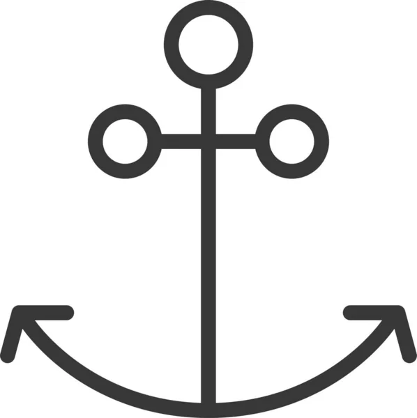 Ikona Statku Kotwicowego Stylu Wypełnionego Zarysu — Wektor stockowy