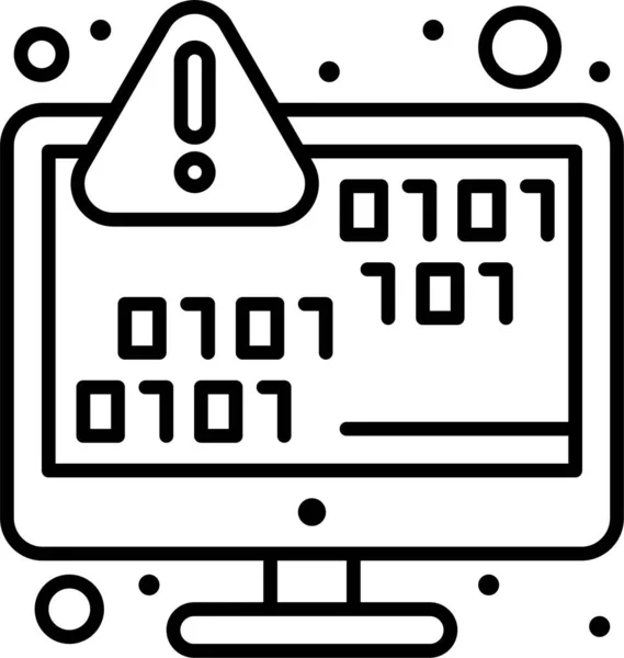 Значок Бинарной Кодировки Данных Категории Компьютерная Интернетбезопасность — стоковый вектор