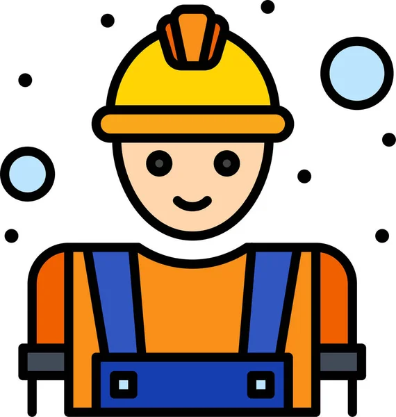 Construtor Ícone Trabalho Construção Categoria Ferramentasconstrução — Vetor de Stock