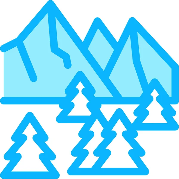 Bosque Montaña Naturaleza Icono — Vector de stock