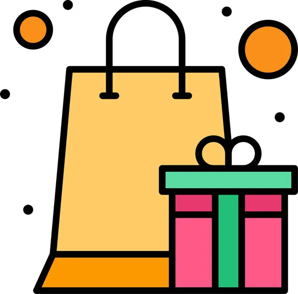 Box Geschenk Herz Symbol Shoppingecommerce Kategorie — Stockvektor