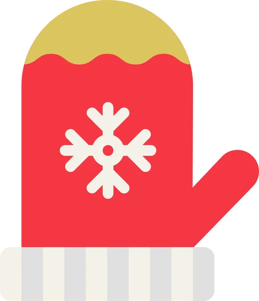 Icono Guante Moda Navidad Estilo Plano — Vector de stock