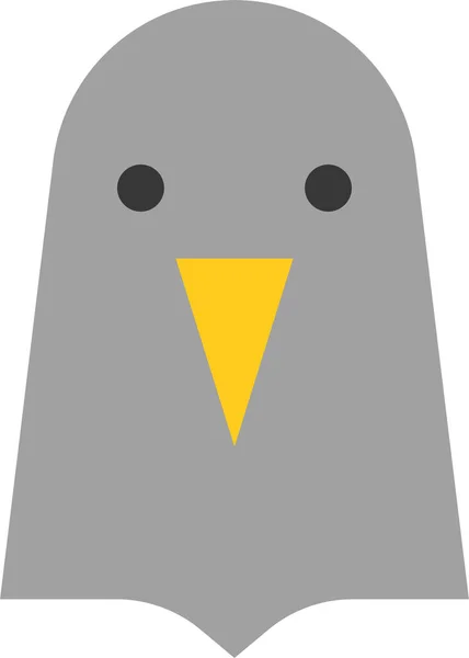 Animal Bird Face Icon Flat Style — Stockový vektor