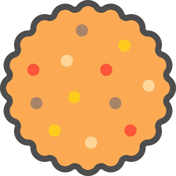 Koekje Cracker Icoon Filedoutline Stijl — Stockvector