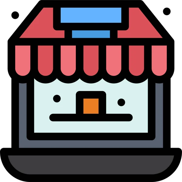 Tienda Comestibles Icono Compras — Archivo Imágenes Vectoriales