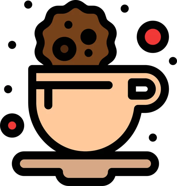 Pause Café Icône Cookie Dans Style Filledoutline — Image vectorielle