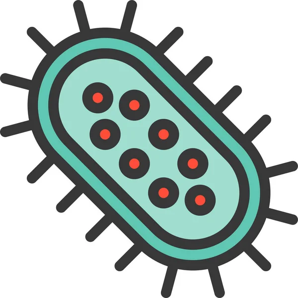 Иконка Болезни Бактерий Стиле Филдэконтура — стоковый вектор