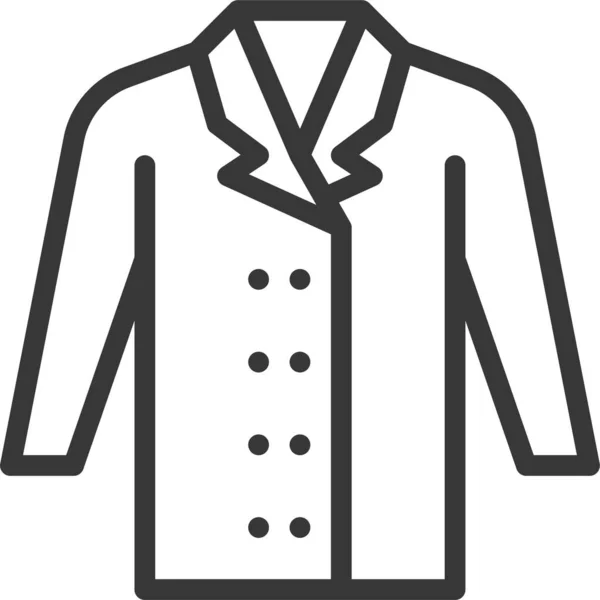 Abrigo Ropa Icono Moda Estilo Esquema — Vector de stock