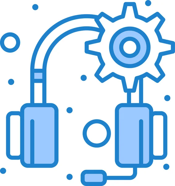 Gear Headphones Headset Icon — Stock Vector