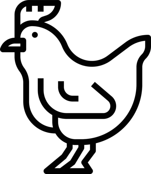 Animal Chicken Farm Icon Categoría Bebidas Alimenticias — Vector de stock