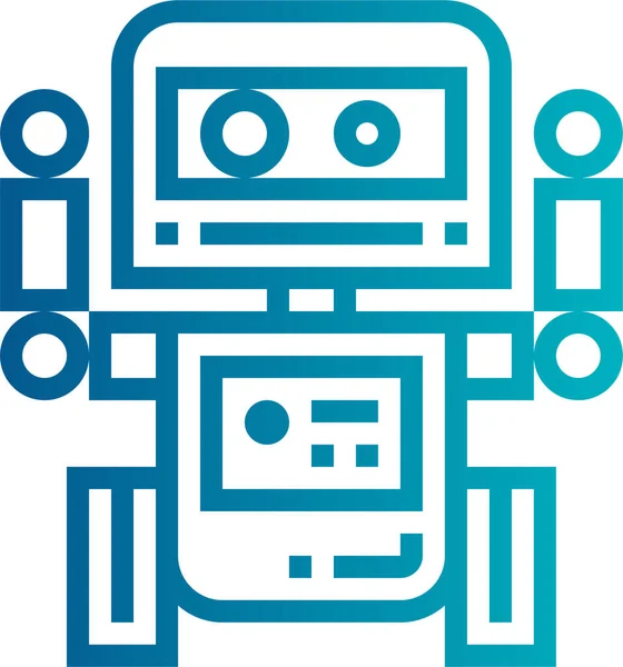Android Droid Robot Ikon Kontur Stil — Stock vektor