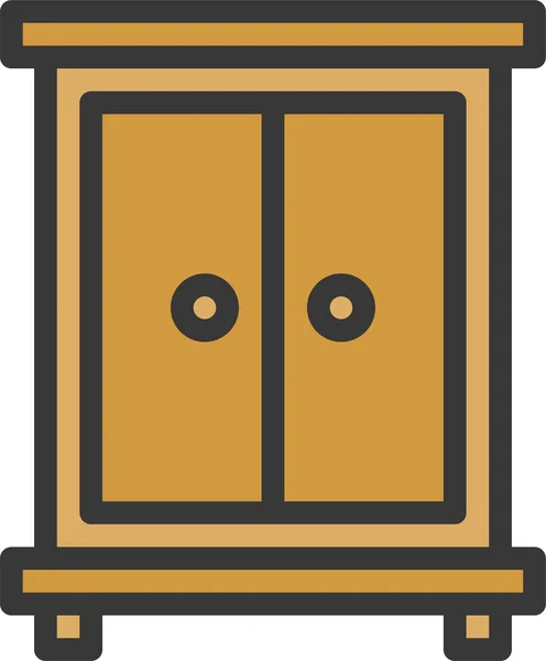 Cabinet Closet Cupboard Icon Filledoutline Style — Stock Vector