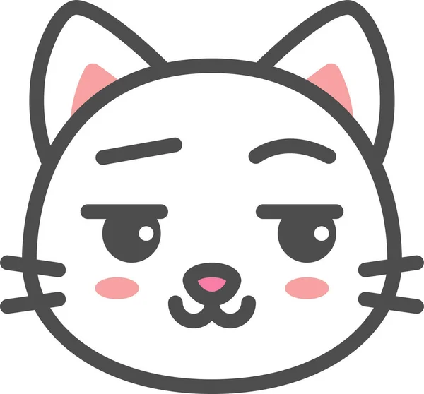 Avatar Cat Cute Icon Dalam Gaya Filledoutline - Stok Vektor