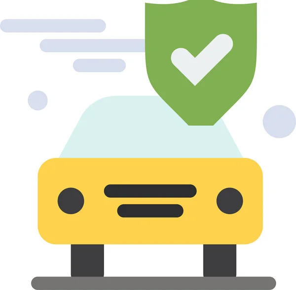 Assicurazione Auto Icona Sicurezza — Vettoriale Stock