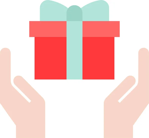 Icono Regalo Navidad Caja Estilo Plano — Vector de stock