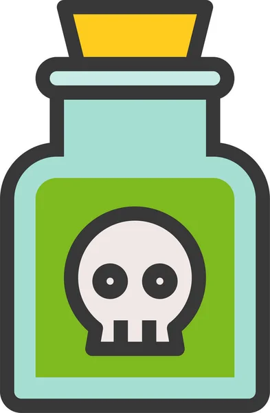 Botella Icono Veneno Halloween Categoría Halloween — Vector de stock