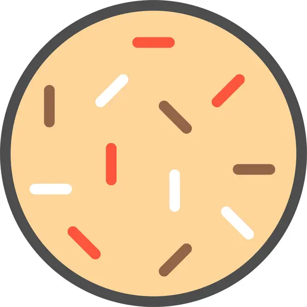 Koekje Cracker Icoon Filedoutline Stijl — Stockvector