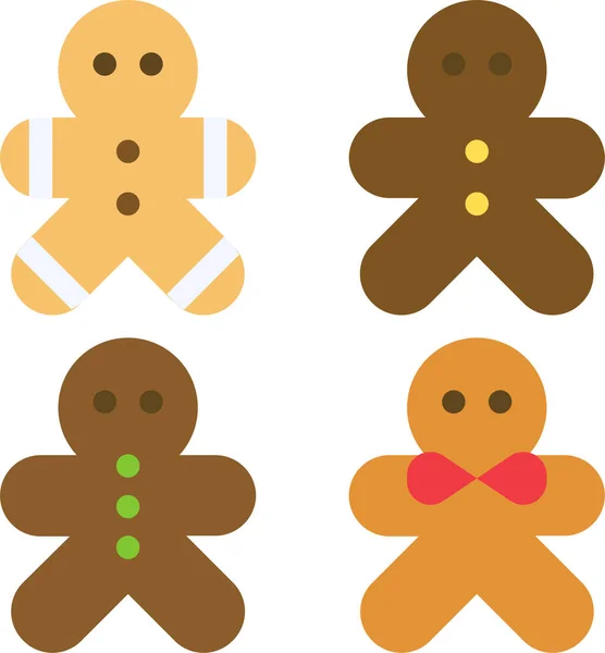 Christmas Food Gingerbread Man Icon Christmas Category — Stock Vector