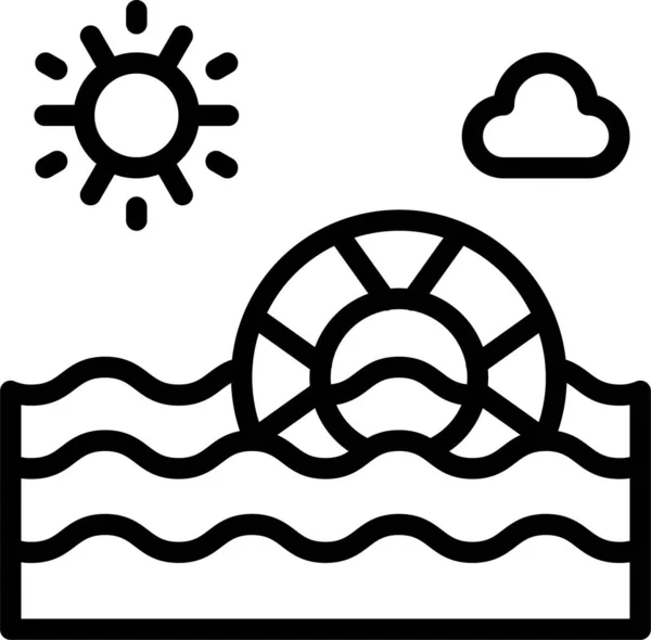 海の夏は夏のカテゴリーでリングアイコンを泳ぐ — ストックベクタ