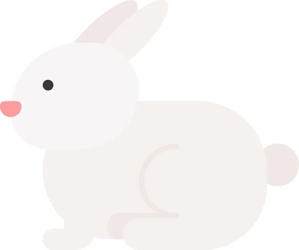 Tier Säugetier Kaninchen Symbol Flachem Stil — Stockvektor