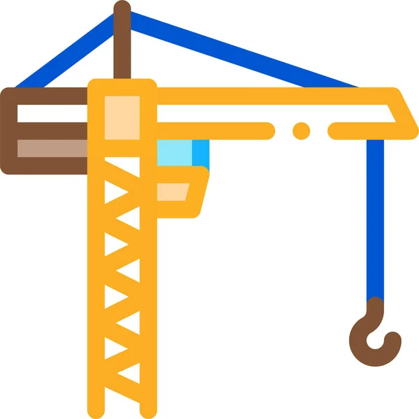 Membangun Ikon Crane Konstruksi - Stok Vektor