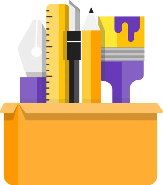 Design Designing Pencil Icon Flat Style — Stock Vector