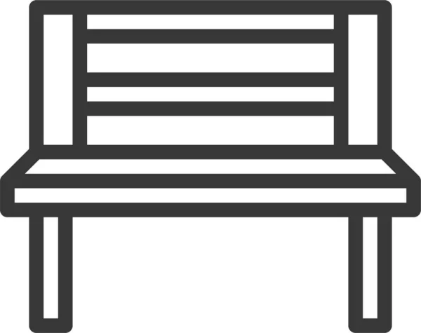 Крісло Лавка Стілець Значок Контурному Стилі — стоковий вектор