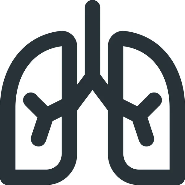 Saúde Respiratória Ícone Corpo Humano Estilo Esboço — Vetor de Stock
