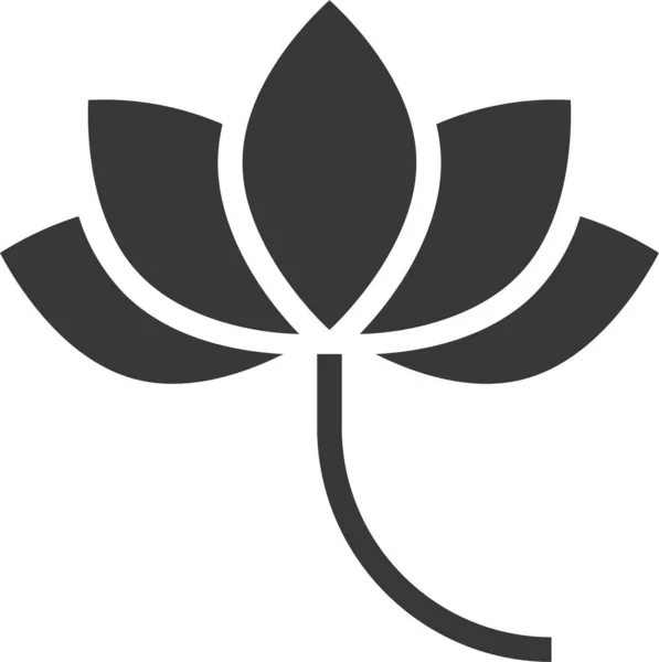 固体のスタイルで中国のCnyの花のアイコン — ストックベクタ