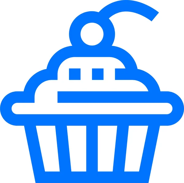 Kochen Cupcake Dessert Symbol Umriss Stil — Stockvektor