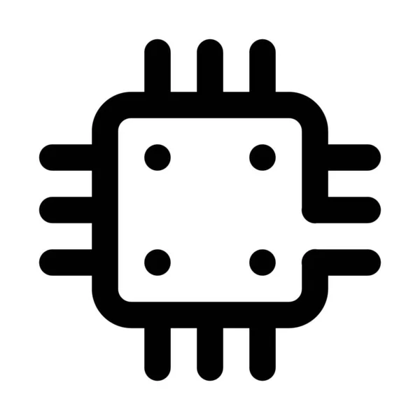 Board Digitales Prozessor Symbol Umrissstil — Stockvektor
