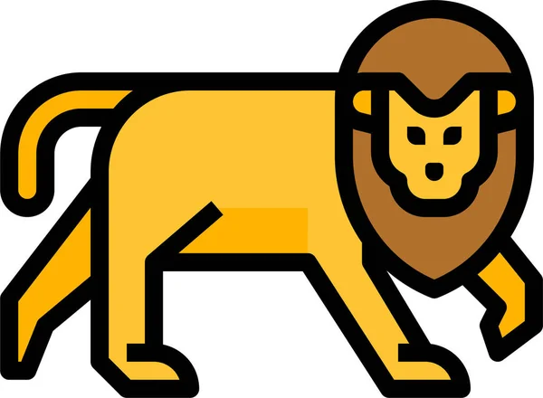 Tier Löwen Ikone Umriss Stil — Stockvektor