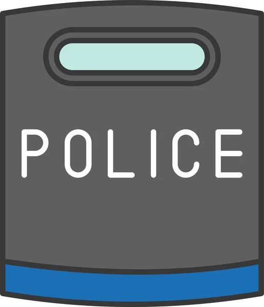 Police Policeman Protection Icon Filledoutline Style — Διανυσματικό Αρχείο