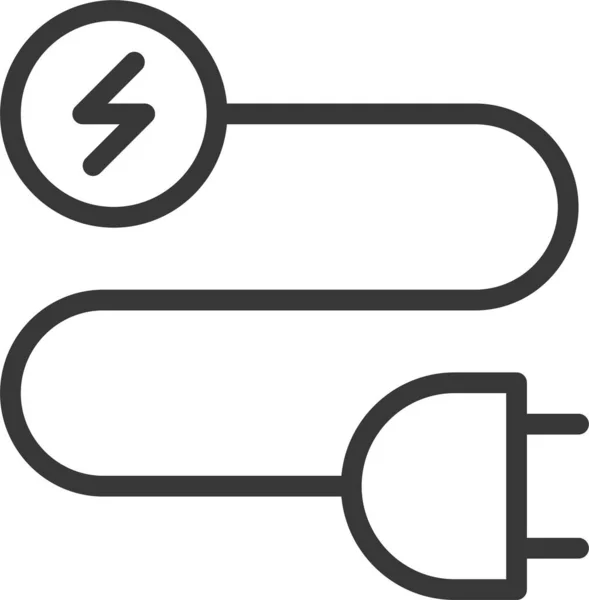 Icona Della Spina Elettrica Della Linea Elettrica Stile Contorno — Vettoriale Stock