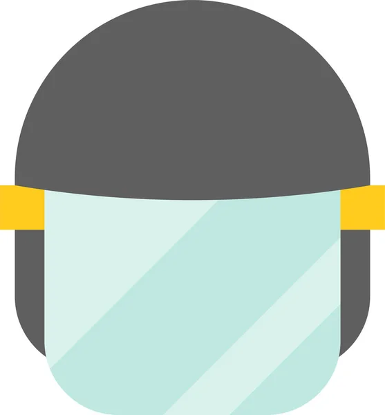 Helm Polizei Helm Ikone Flachen Stil — Stockvektor