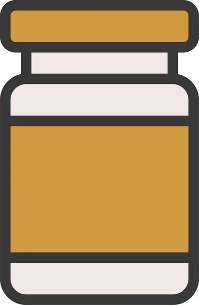 Flaschencontainer Lebensmittel Ikone Umrissstil — Stockvektor