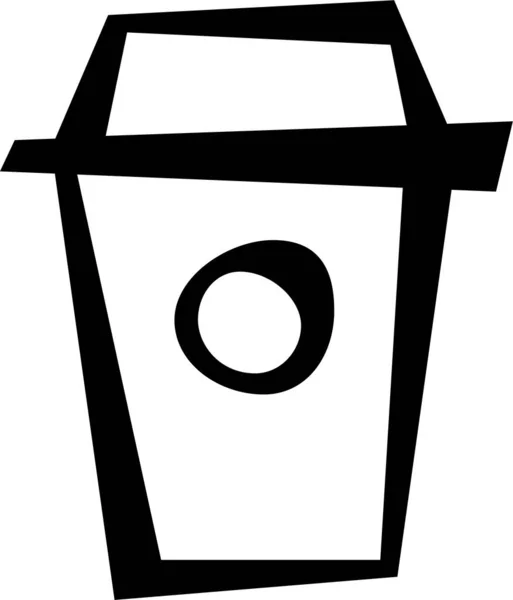Ikona Nápoje Kávu Ručně Kresleném Stylu — Stockový vektor