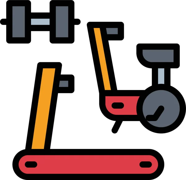 Bike Dumbbell Fitness Icon Filledoutline Style — Stockový vektor