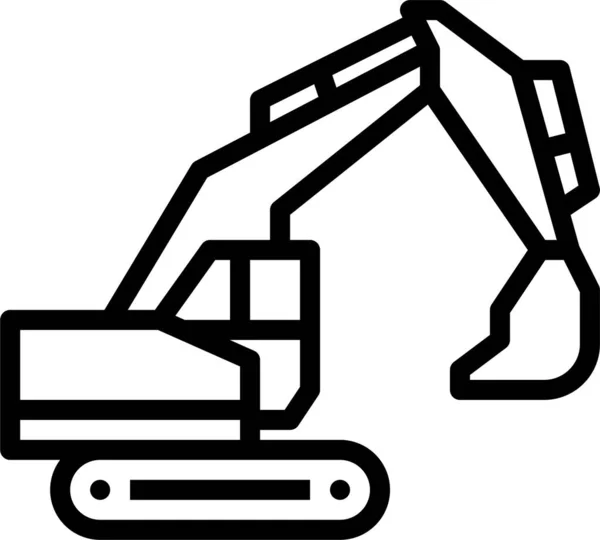 Construção Craw Ícone Escavadeira Estilo Esboço —  Vetores de Stock