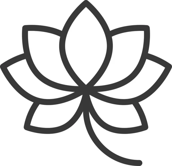 Icône Lotus Fleur Chinoise Dans Style Contour — Image vectorielle