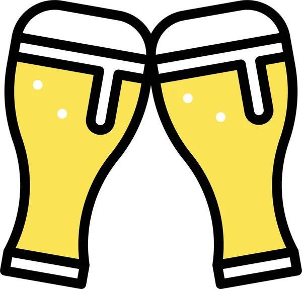 酒精啤酒饮料图标在夏季类别 — 图库矢量图片