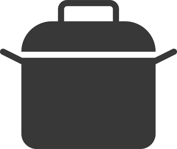 Cocina Utensilios Cocina Icono Olla Estilo Sólido — Vector de stock