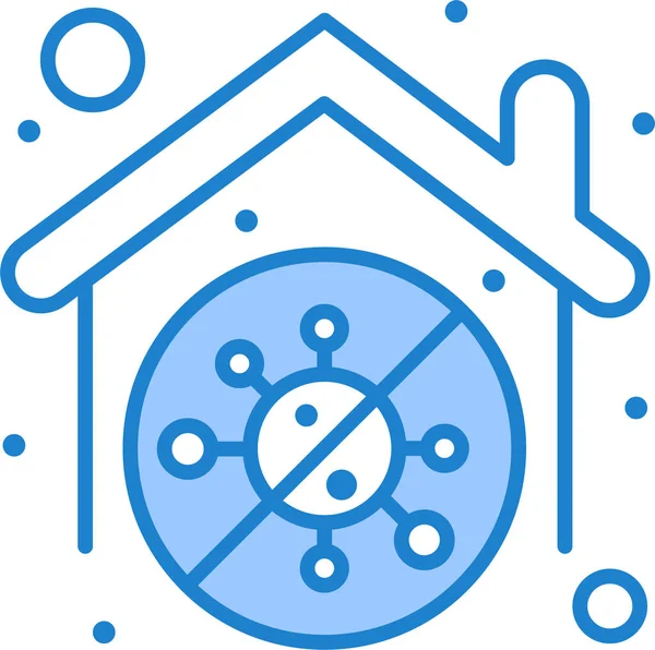 Coronavirus Ícone Quarentena Casa Categoria Mista —  Vetores de Stock