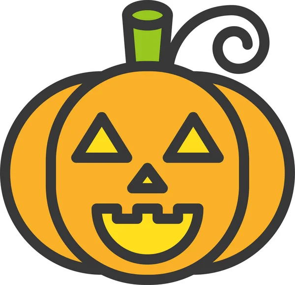 Икона Ужасов Хэллоуина Тыквенной Иконой Стиле Филдбэк — стоковый вектор