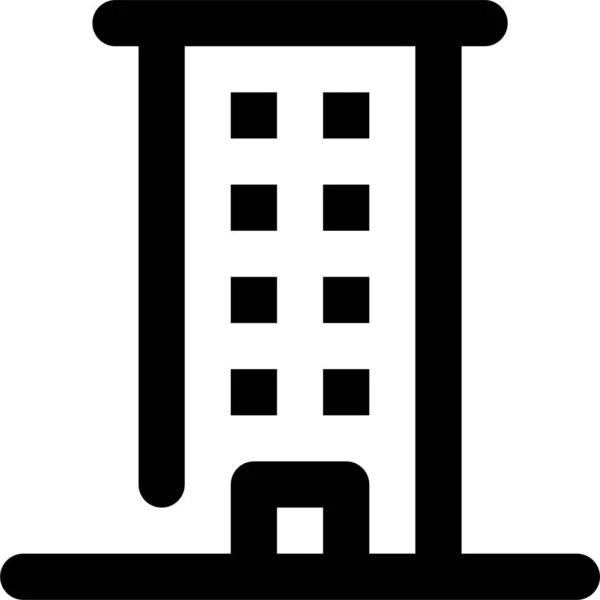 Apartment Block Estate Icon Outline Style — Stock Vector