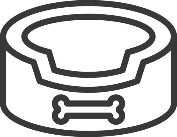 碗狗碗狗盘图标的轮廓风格 — 图库矢量图片