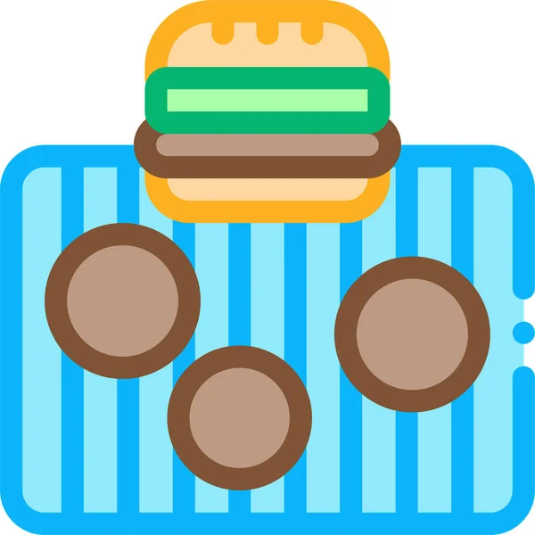 Barbacoa Hamburguesa Icono — Vector de stock